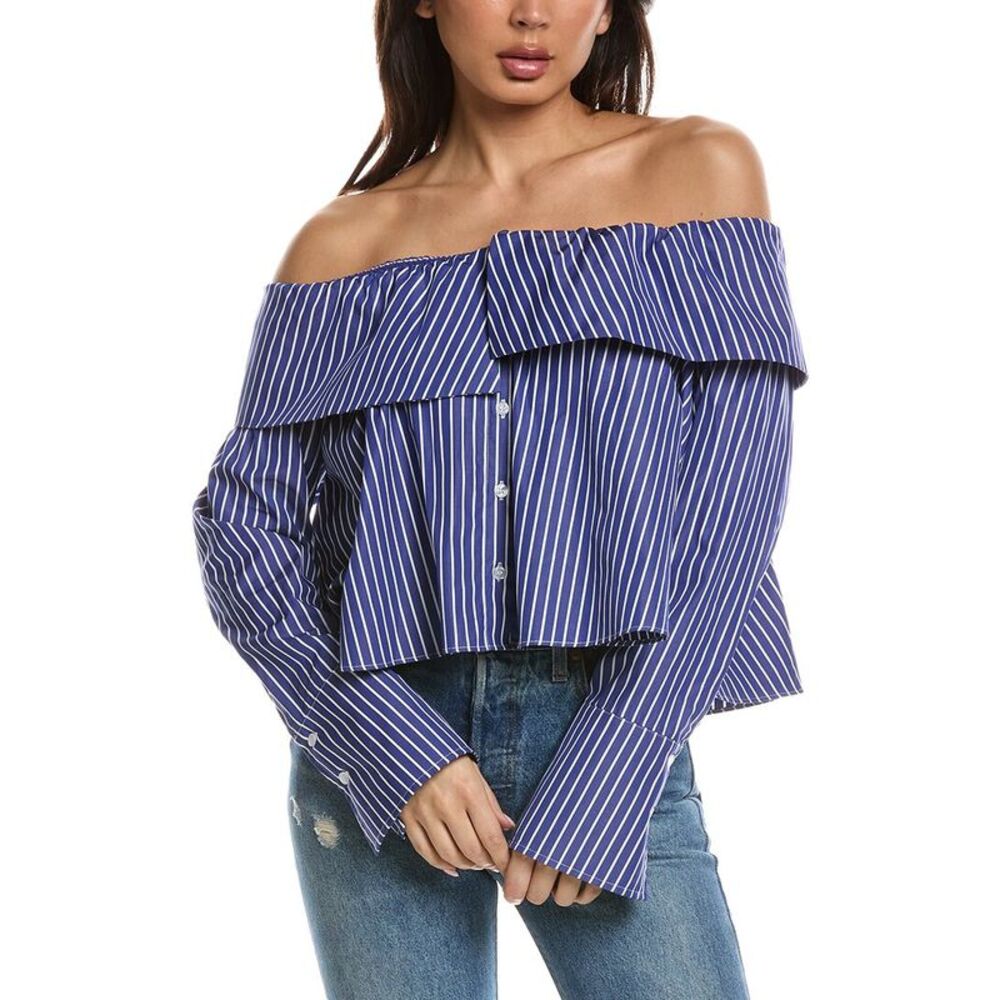 Caroline Constas Womens Tina Top, Blue